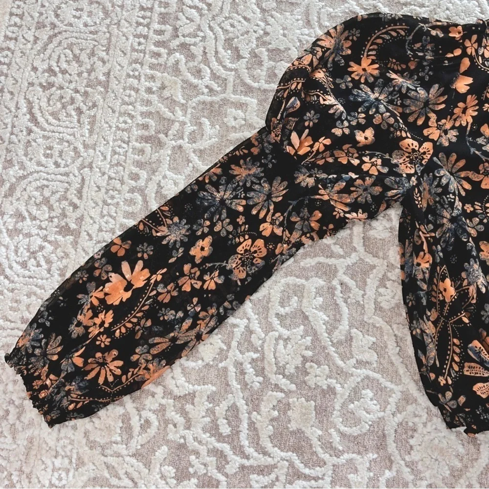 Free People Clarissa Floral Print Top